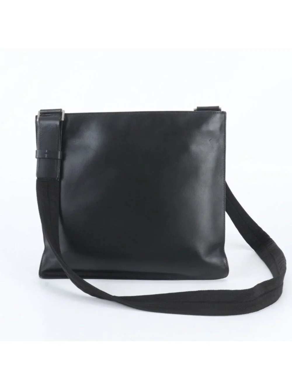 Prada White Tag Leather Shoulder Bag Crossbody Messenger Business Tote